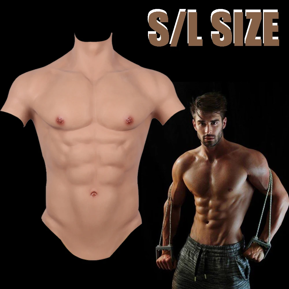 

Silicone Muscle Suit False abs Suit Male Belly Fake Chest Realistic Artificial Simulation Muscles Cosplay Muscle Man Top