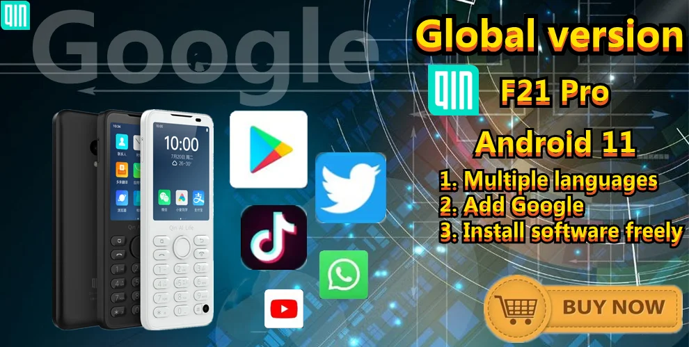Google Available Global Version Duoqin F21 Pro Android 11 Mini Smart TouchScreen 4G Mobile Phone