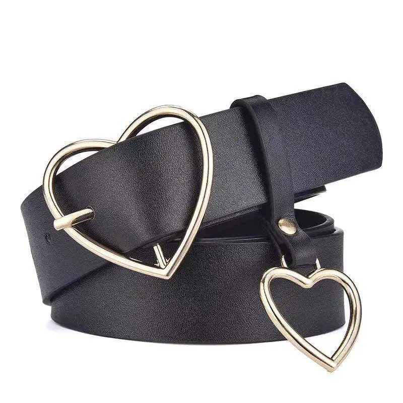 New ladies high quality alloy love pin buckle fashion retro belt dress jeans decorative ladies cute belts Silver Gold Pin Buckle