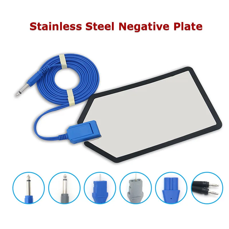 Universal Reusable Stainless Steel Negative Plate and Extension Cable Leep Circuit Mat ESU High Frequency Neutral Plate