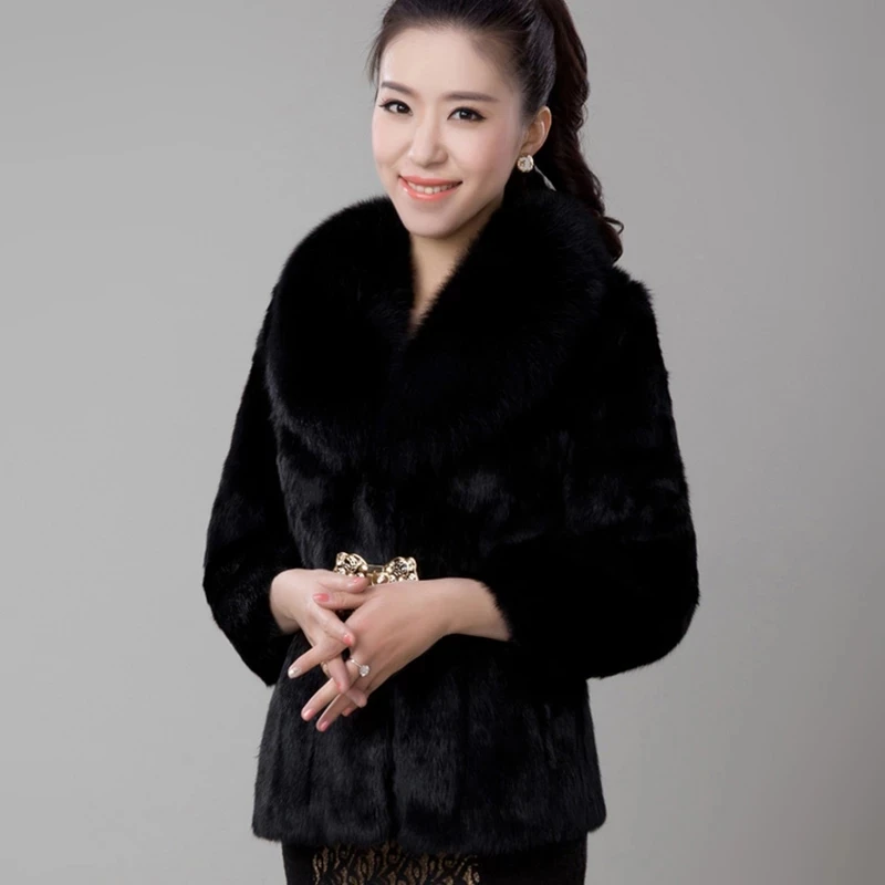 New Short Fur Coat Women Jacket 2024 Autumn Winter Imitation Rabbit Hair Short Korean Loose Thin Large Fur Collar Women Coat