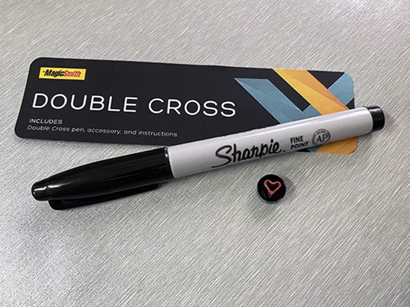 Double Cross by Mark Southworth (1 X Stamper + 1 Heart Stamper) Magic Tricks Magician Close Up Illusion Props X Transfer Magia