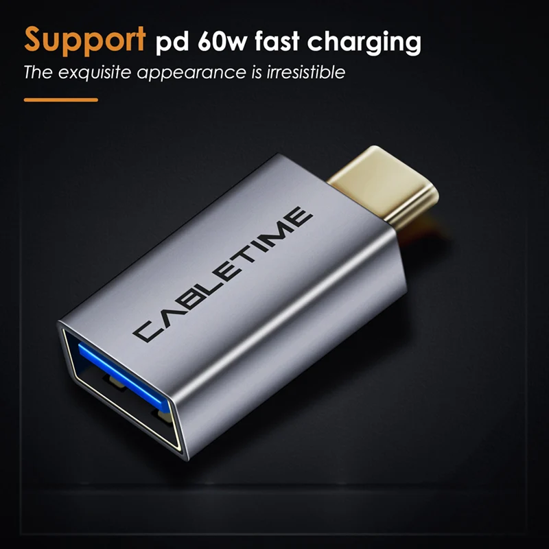 CABLEIME Type C OTG USB3.0 A Female to Type-C Adapter Charging Sync Converter for Huawei Mate30 pro P40 Tablets C011