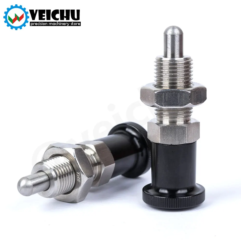 VCN210-BNK 1pcs Stainless Steel Aluminum Knob Return-Type Index Plungers With Locating Function For Precise Positioning Free Nut