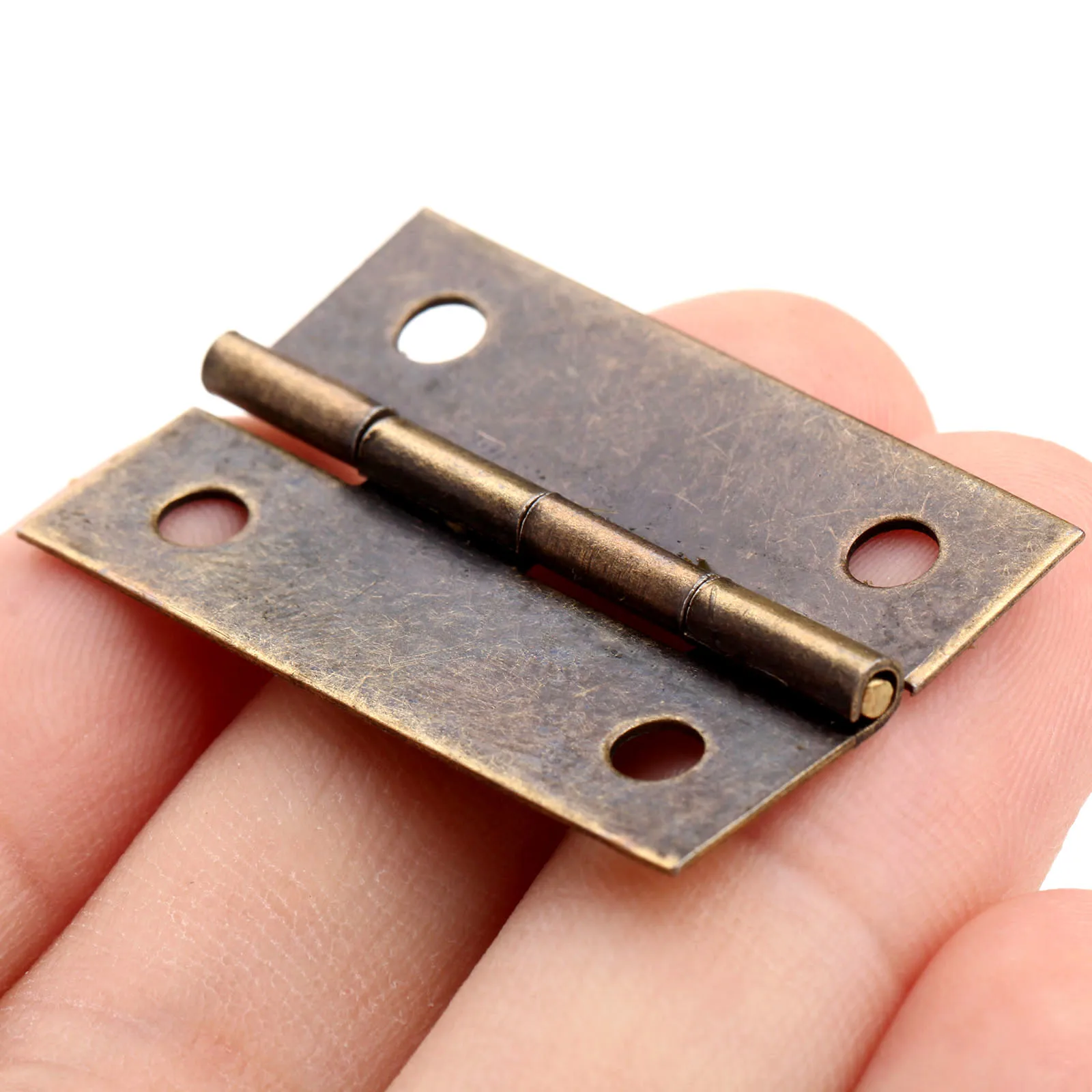 4pcs Hinges 34*32mm Iron Gold/Antique Bronze 4 holes Iron Decorative screw Vintage Wooden Jewelry Box Cabinet Furniture Fittings