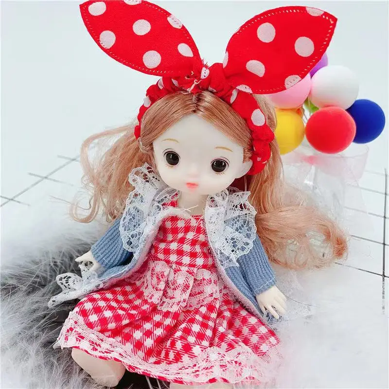 16cm Little Girl BJD Doll 13 Moveable Joint Dolls Long Hair 3D Eyes bjd Toy Cute Face Dress Up Make Up Toys Girls Gift Dolls