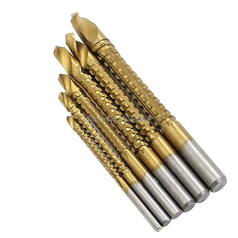 Baru 6 Buah Mata Bor HSS Lapis Titanium Bit Bor Listrik untuk Pemotong Penggilingan Logam untuk Slot Kayu 3/4/5/6/6, 5/8Mm