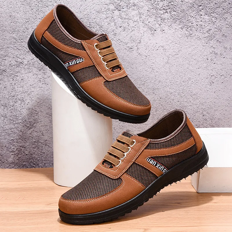 Boree Mannen Canvas Schoenen Mode Mesh Casual Sneakers Comfortabele Zachte Bodem Outdoor Platte Schoenen Antislip Jogging Mannen Sport Schoenen