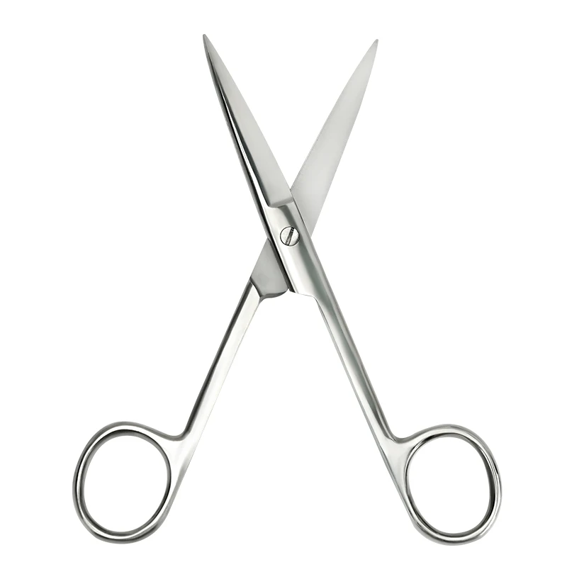 Animal Veterinário Veterinário Veterinário Médico Aço Inoxidável Tesoura Cirúrgica, Ponta Curl Reta, Ferramentas Agrícolas, 14 cm, 16 cm, 18cm