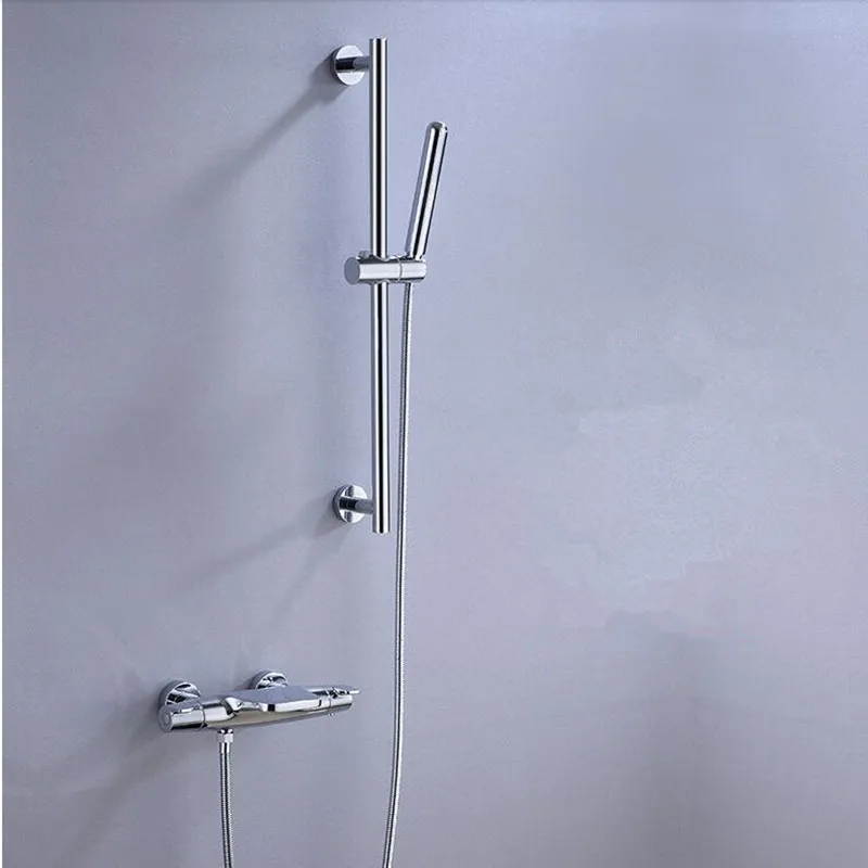 New Arrival High Quqality Bathroom Solid Brass Bathtub faucet Set Chrome Thermostatic Waterfall shower faucet Crane