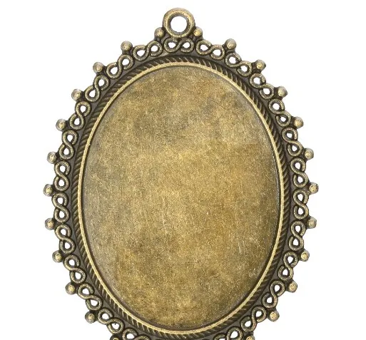 30*40mm 10pcs/lot antique Bronze Cabochon Base Tray Bezels Blank Setting Supplies For Jewelry Making Findings pendant