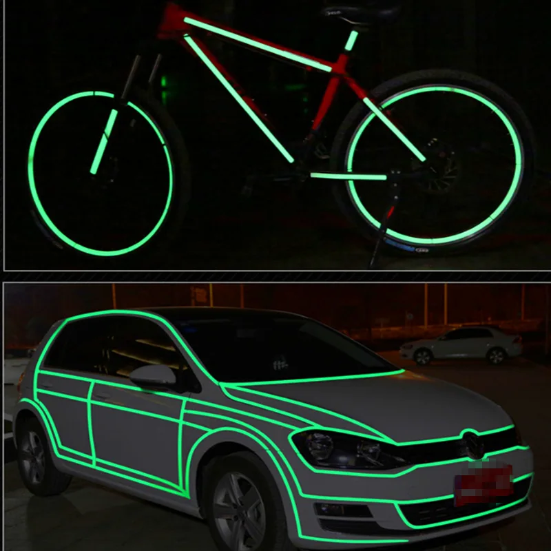 Reflective Bike Stickers Cycling Fluorescent Reflective Tape MTB Bicycle Adhesive Tape Cycling Decor Bicycle Accessories