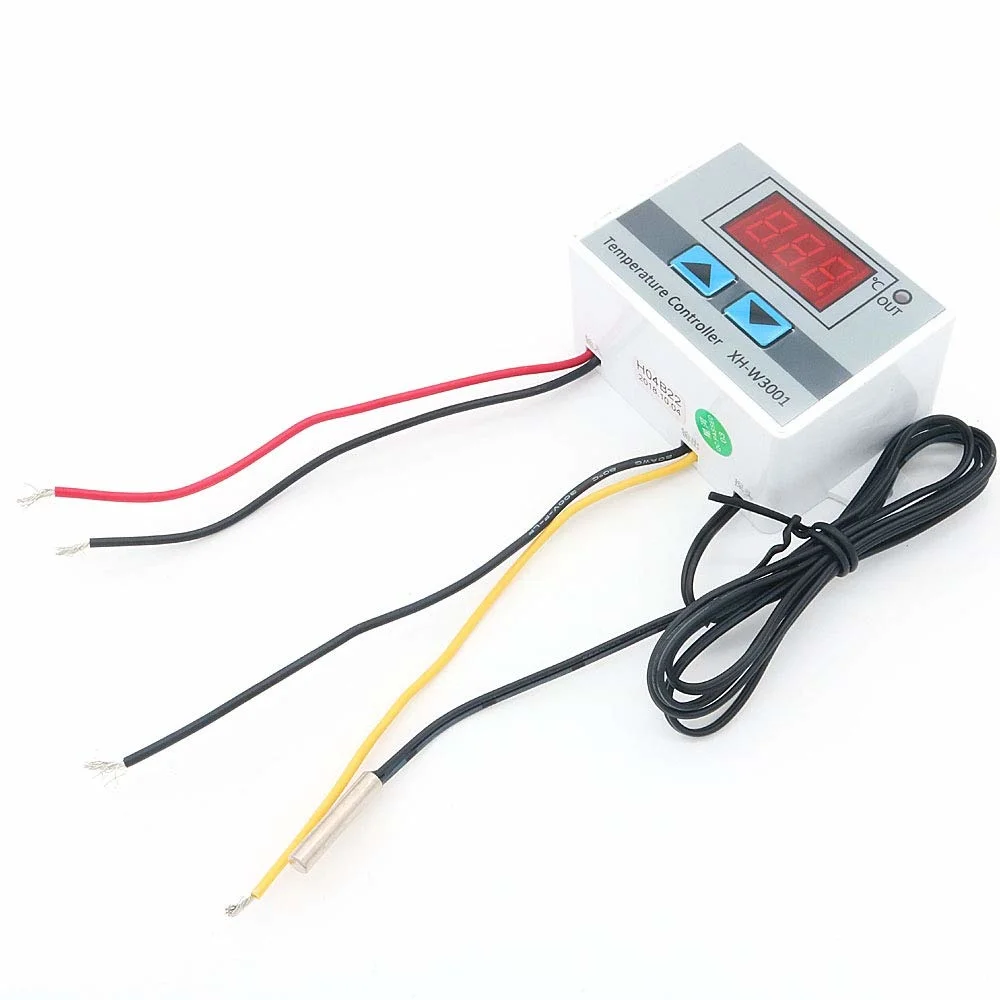 10A 12V 24V 110V 220VAC Digital LED Temperature Controller XH-W3001 For Incubator Cooling Heating Switch Thermostat NTC Sensor