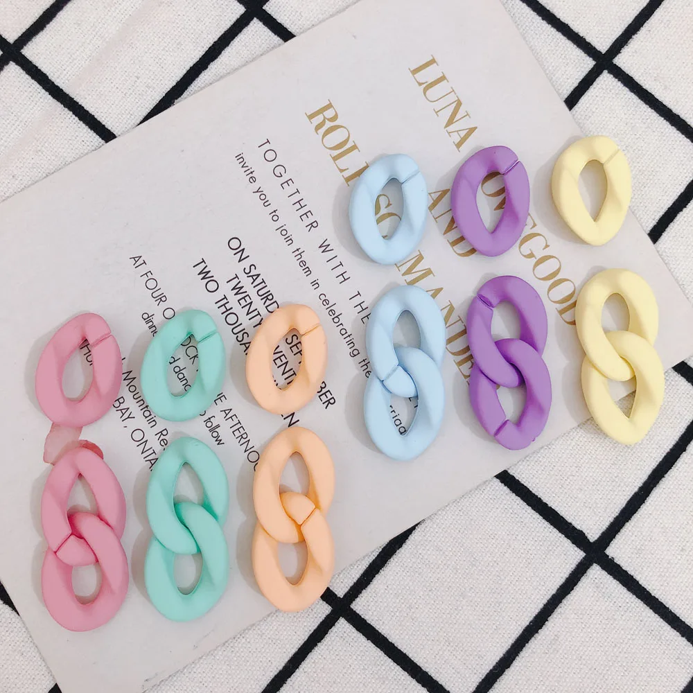 

DIY jewelry accessories personality minimalist candy color opening chain buckle key chain pendant material accessories 10pcs