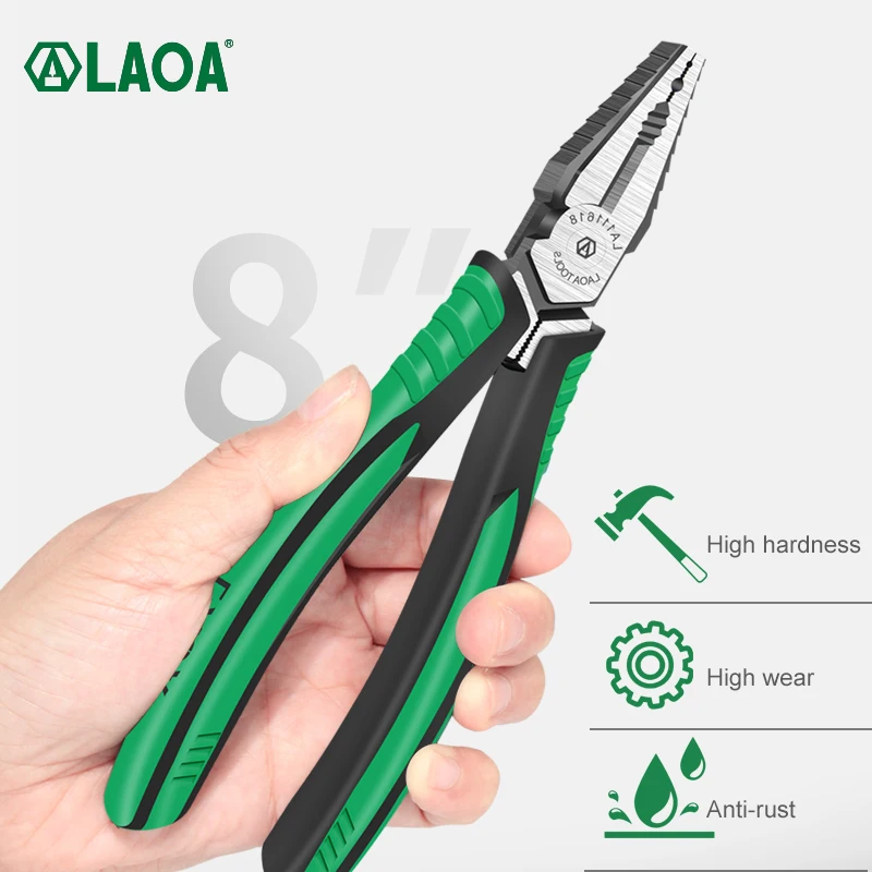 LAOA Combination Pliers CR-V Diagonal Pliers Long Nose Wire Cutter Side Cutter Cable Shears Electrician Professional Multi Tools