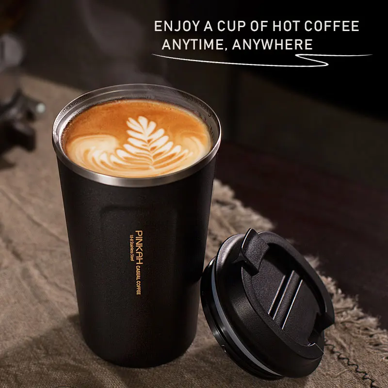 Hot Sale 380 & 510ml 304 Stainless Steel Thermo Cup Travel Coffee Mug with Lid Car Water Bottle Vacuum Flasks Thermocup for Gift