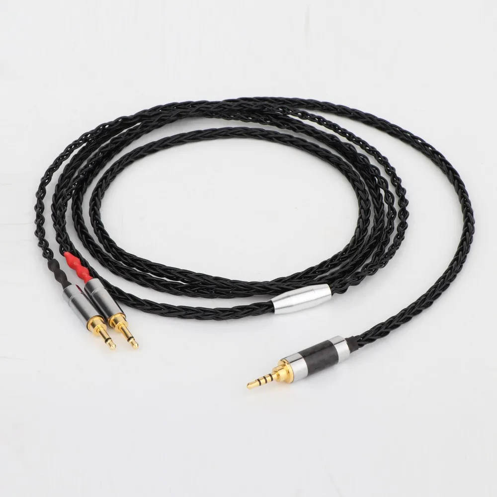 8-adriges versilbertes Kopfhörer-Upgrade-Kabel für HE1000 HE400S HE560 Oppo PM-1 PM-2 2,5/3,5/4,4 mm Stecker – Detail 3