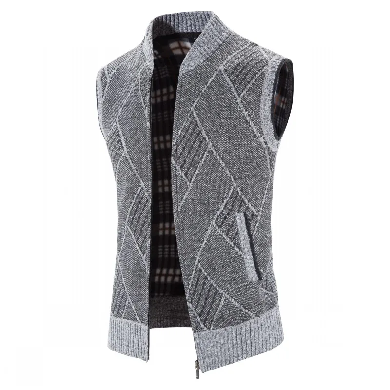 

Men Winter Sweater Vest Slim Fit Sleeveless Cardigans Good Quality Male Thicker Warm Casual Sweaters Size 3XL