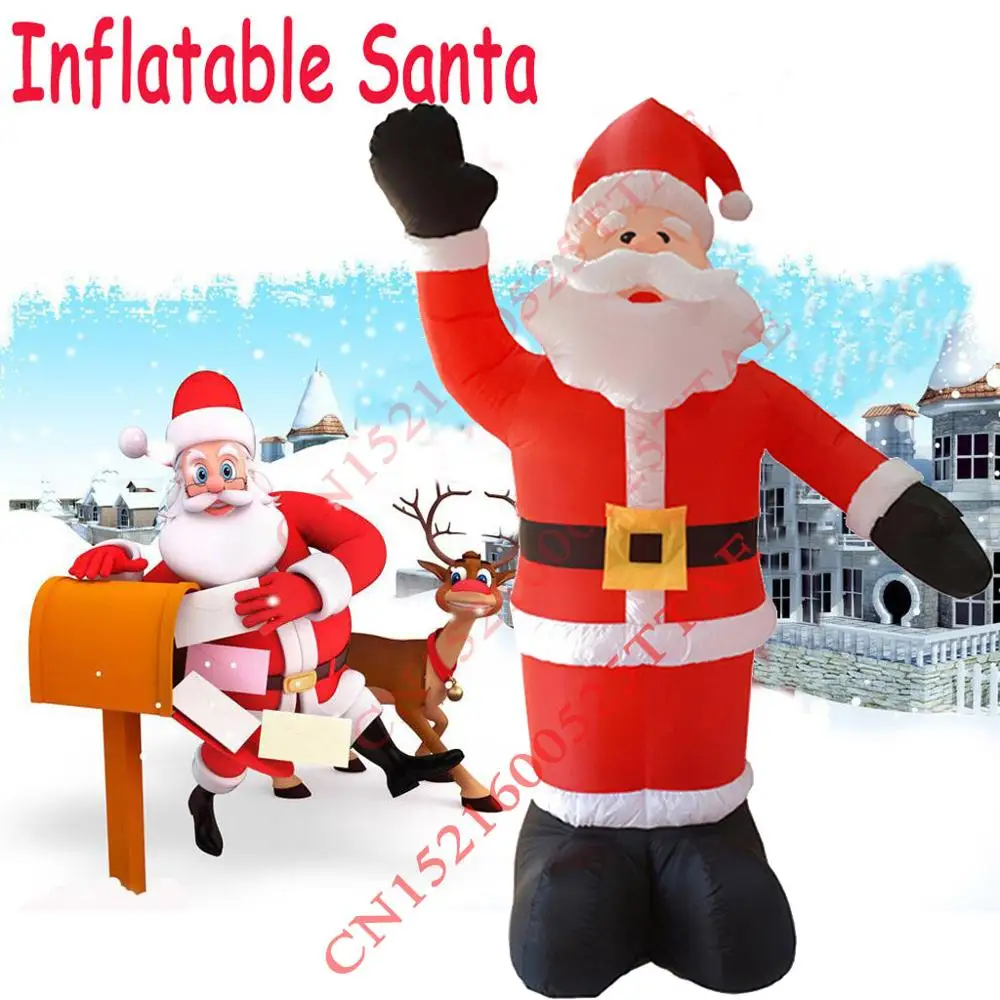 Hot 240cm Giant Santa Claus LED Lighted Inflatable Toys Christmas Props Birthday Wedding Party Toys Lawn Yard Outdoor Decoration