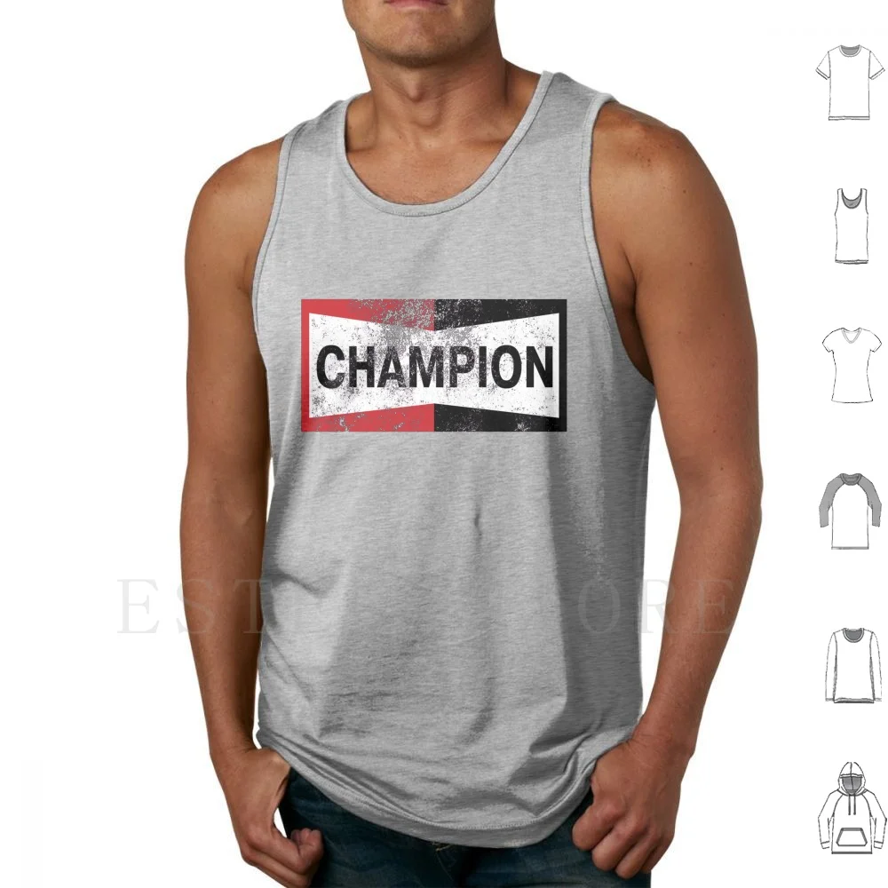 Vintage Logo Tank Tops Vest Vintage Motor Plugs Spark Cars Racing Retro Motorsport Texaco Oil Industry Abarth Alpha