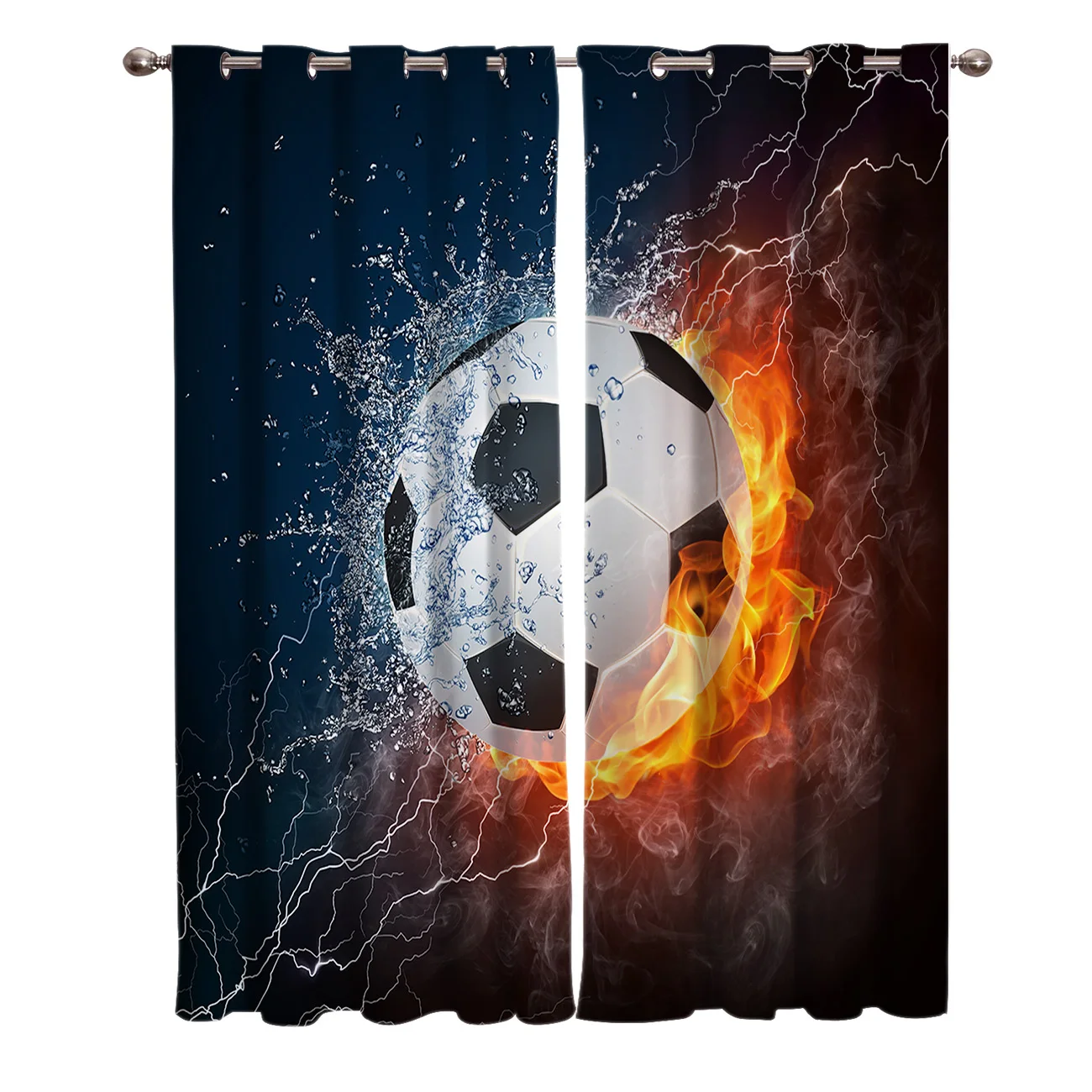 Soccer Football Game Room Curtains Large Window Window Curtains Living Room Bathroom Bedroom Decor Kids Window Treatment