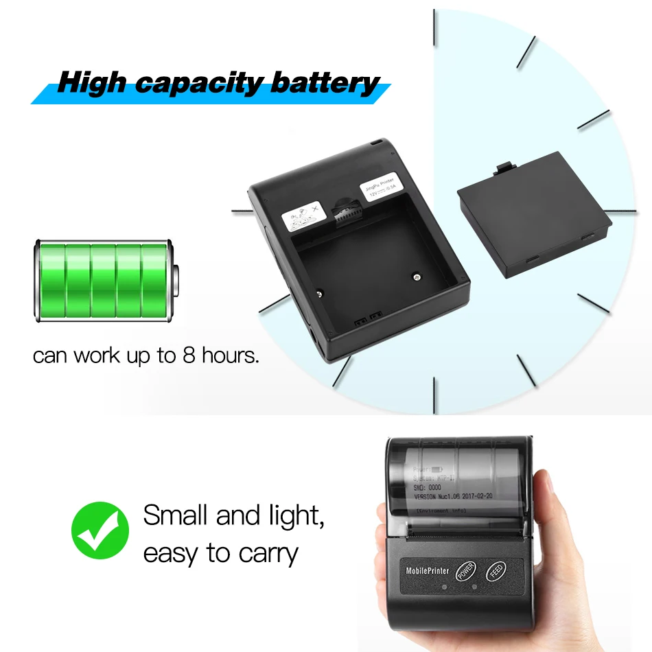 Loyverse POS SII e-boleta Android Mini Bluetooth Wireless Thermal Receipt Printer 58mm Bill Machine Maker with Paper Roll Print