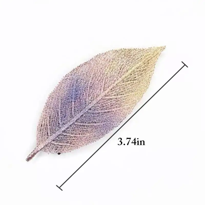 coxeer 1pc Creative Leaf Shape Hair Clip Fashion Gradient Leaf Barrette Snap Hair Clip Hair Pin For Women Hair Accessories