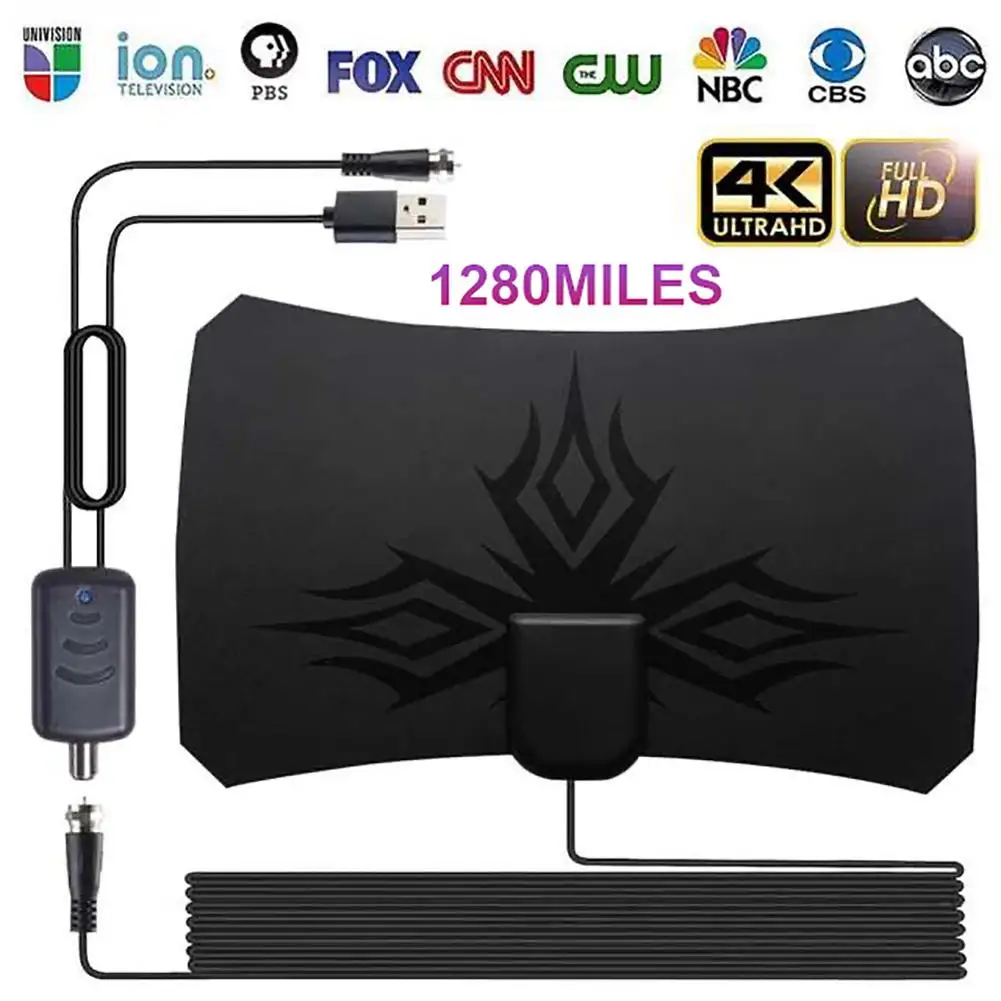 

New 1180 Miles 4K Digital HDTV Indoor TV Antenna with Amplifier Signal Booster TV Radius Surf Fox Antena HD TV Antennas Aerial