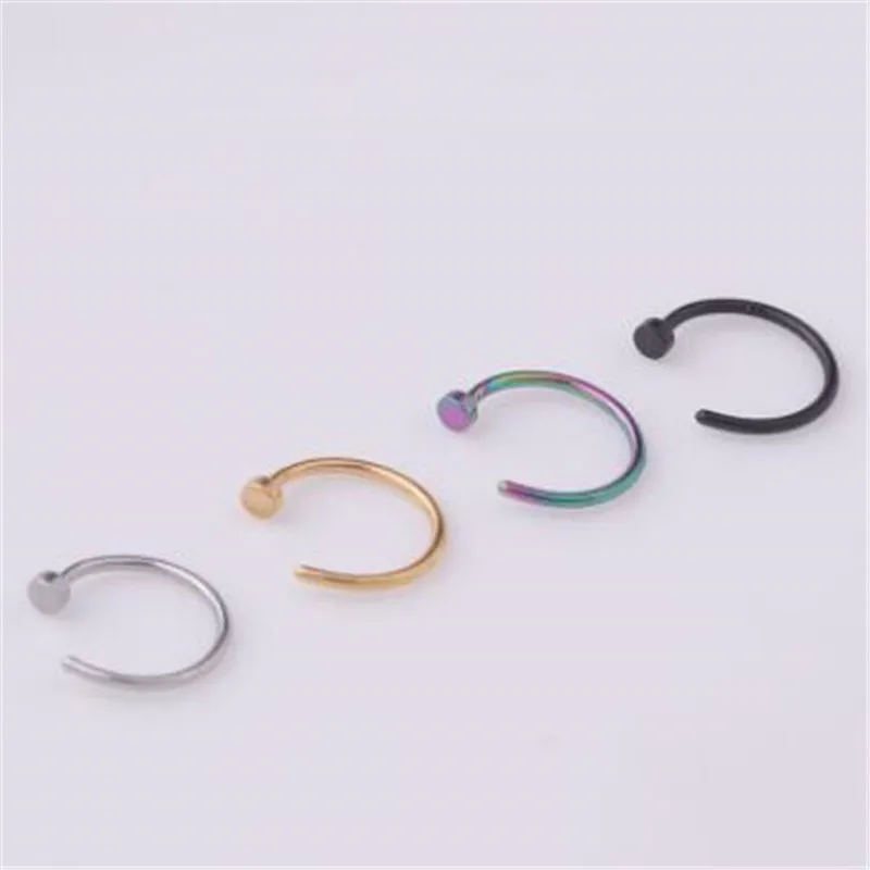 1pc 6/8/10mm Fake Nose Ring C Clip Lip Piercing Ring Stud Body Piercing Jewelry Earring Stainless Steel Helix Tragus Faux Septum