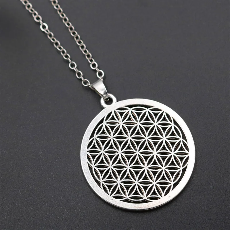 Flower of Life Charms Mandala Charms Mercaba Life Spirit Digital Secret Charm Fashion Sports Yoga Charms DIY Metal Necklace 1pcs