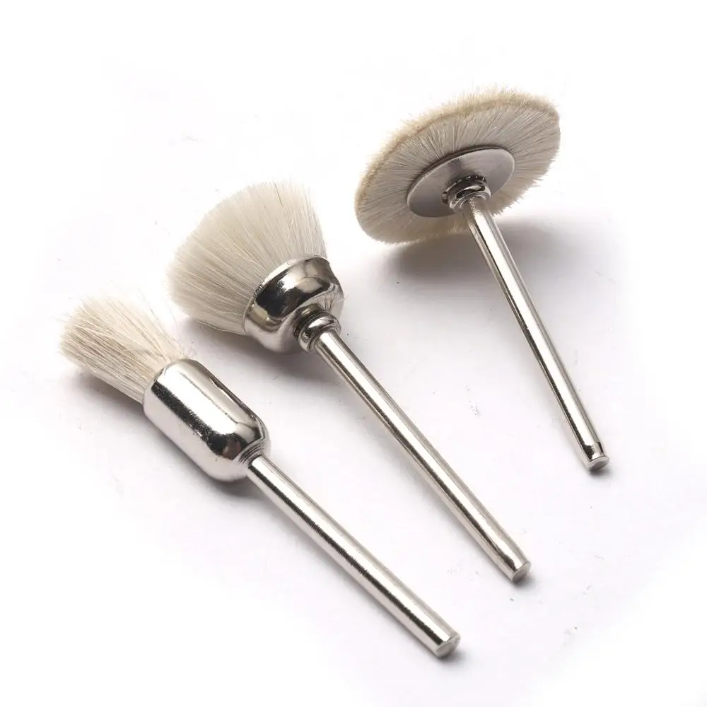 3pcs Wool Wheels Abrasive Brush set 3 Types 3mm Shank Buffing Polishing Dremel Rotary Tool Accessories