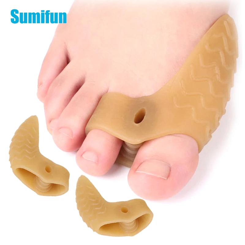 

1Pair New Hallux Valgus Corrector Big Toes Separator Two Holes Thumb Overlapping Orthosis Bone Ectropion Adjuster Foot Care Tool