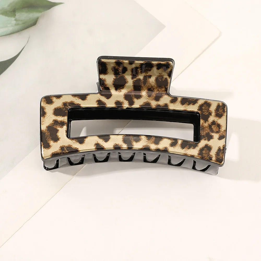 New Fashion Elegant Large Leopard Print Imitation Metal Hair Clip Hairpin  Barrettes for Women Girl Accessories Headwear