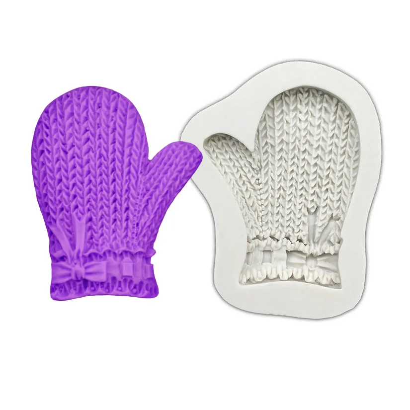 Knitted Glove Silicone Sugarcraft Mold Fondant Cake Decorating Tools Cupcake Chocolate Baking Molds