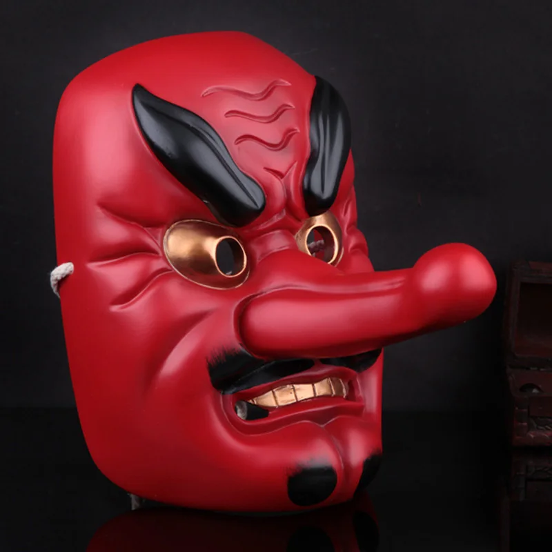 Japanese Kabuki Mask Resin Prajna Buddhism Noh Tengu Mask for Halloween Masquerade Cosplay Costumes Anime Demon Devil Masks image 5
