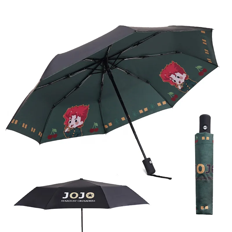 New creative design folding umbrella two-sided printing waterproof umbrella High quality JoJo's Bizarre Adventure Cosplay Prop 3