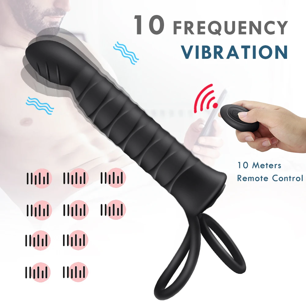 10 Frequency Double Penetration Anal Plug Dildo Butt Plug Vibrator For Men Strap On Penis Vagina Plug Adult Sex Toys For Couples