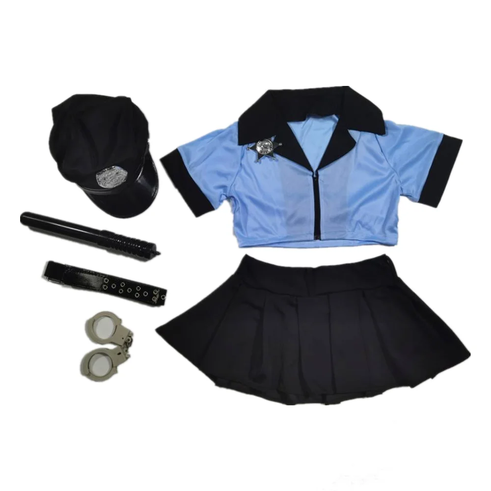 Sexy Policial Cosplay Traje para Mulheres, Lingerie Erótica, Uniforme Policial, Trajes de Discoteca para o Halloween, S-2XL