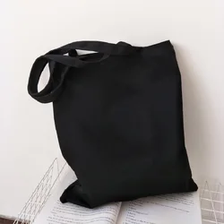 Harajuku Solid color Canvas College Ulzzang Korean Black shopper bag Large Capacity White DIY Casual Fashion Women Shoulder Bags