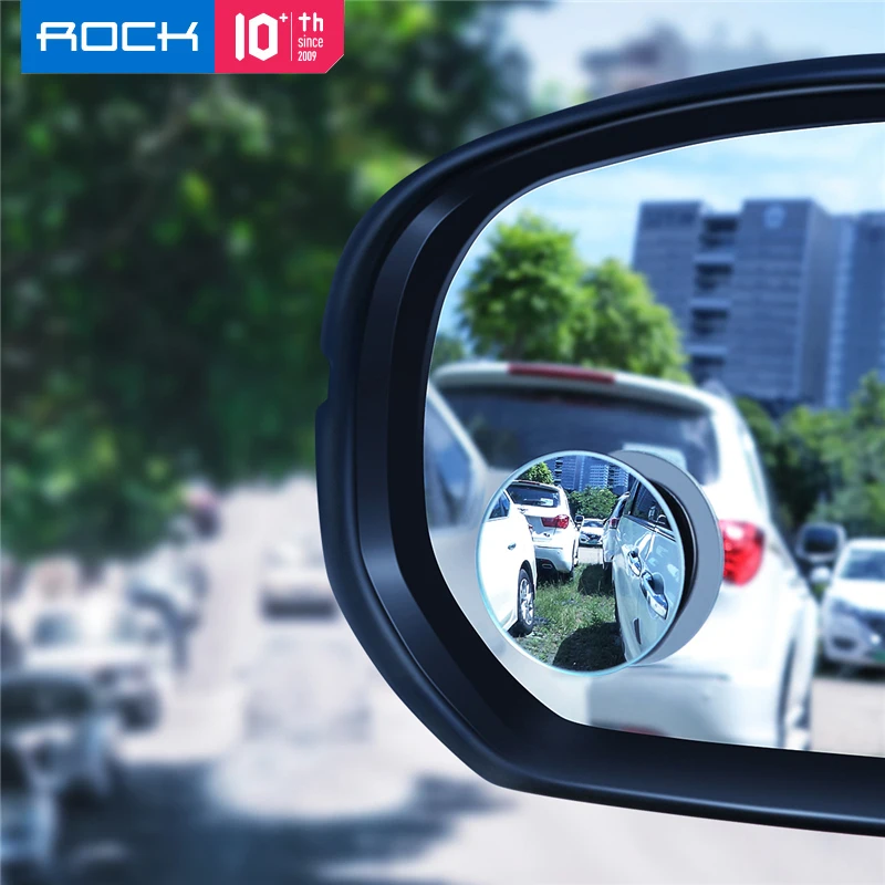 2pcs Rock 9D Ture Clear High Definition View Full Glass Car Reversing Blind Spot Mirror 360 Adjustable Angle