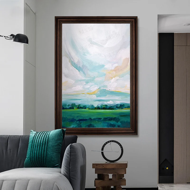 

Hand-painted Oil Painting Abstract Cloud Between The Entrance Hallway Living Room Decorative Paintings Handmade Custom Large Mur