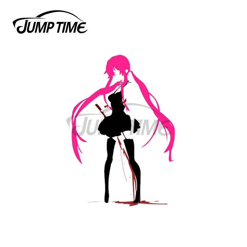 Jump Time 13 x7cm For Mirai Nikki Minimalistic Yuno Personality Vinyl Car Sticker Car Accessories Refrigerator Decals Waterproof