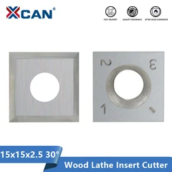 XCAN-Carbide Insere Cortador para Torno De Madeira, Ferramenta de Torneamento, 15x15x2.5mm, 30 Graus, HT1913