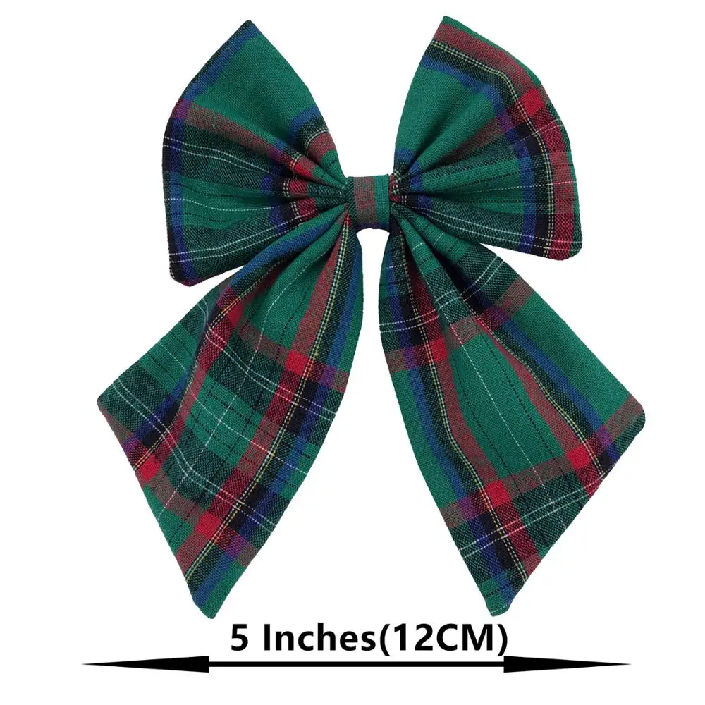 Vintage Plaid Cotton Fabric Hair bows Baby Girls Women hair bow clips Preppy Sailor bows Hair Barrettes Hair Accessories