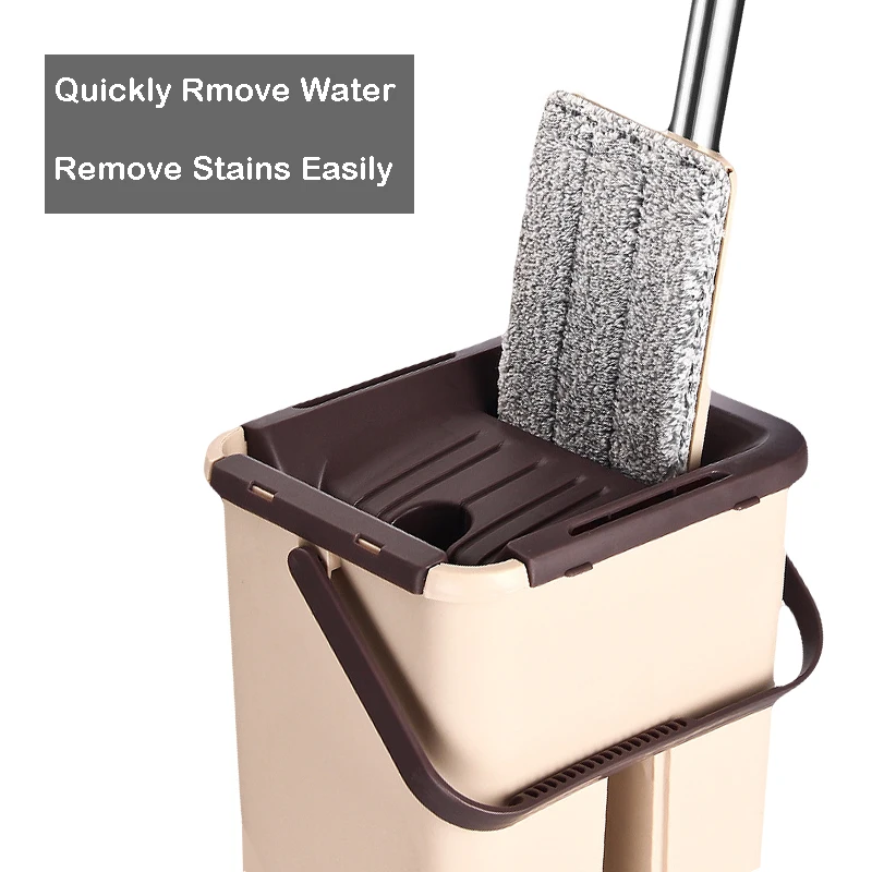 New Floor Mop With Drainer Washing Bucket Household Easy Cleaning Tools For Home Use Product Accessories Microfiber Cloth Tile