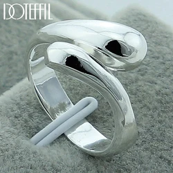 DOTEFFIL-Anillo de gota de agua de Plata de Ley 925 para mujer, sortija de gota de agua/gotas de lluvia para boda, compromiso, fiesta, joyería