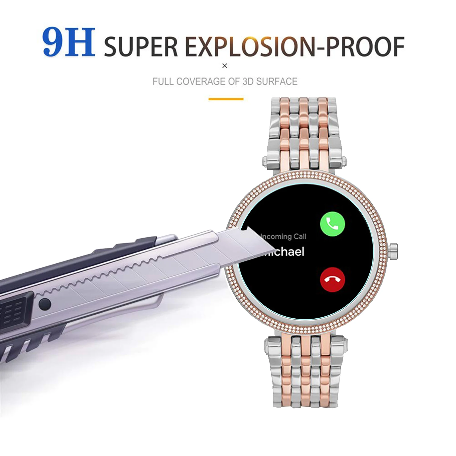 3 حزمة ل مايكل كورس Gen 5E Darci Smartwatch الزجاج المقسى واقي للشاشة 9H حامي مقاومة للخدش مكافحة تتحطم