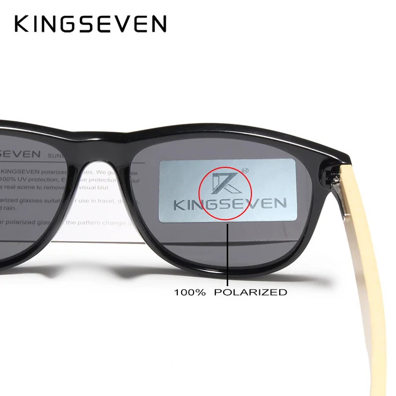 KINGSEVEN جديد الأزياء الخيزران الرجال النظارات الشمسية الرجعية خمر النساء الخشب الشمس نظارات UV400 نظارات Gafas دي سول اليدوية