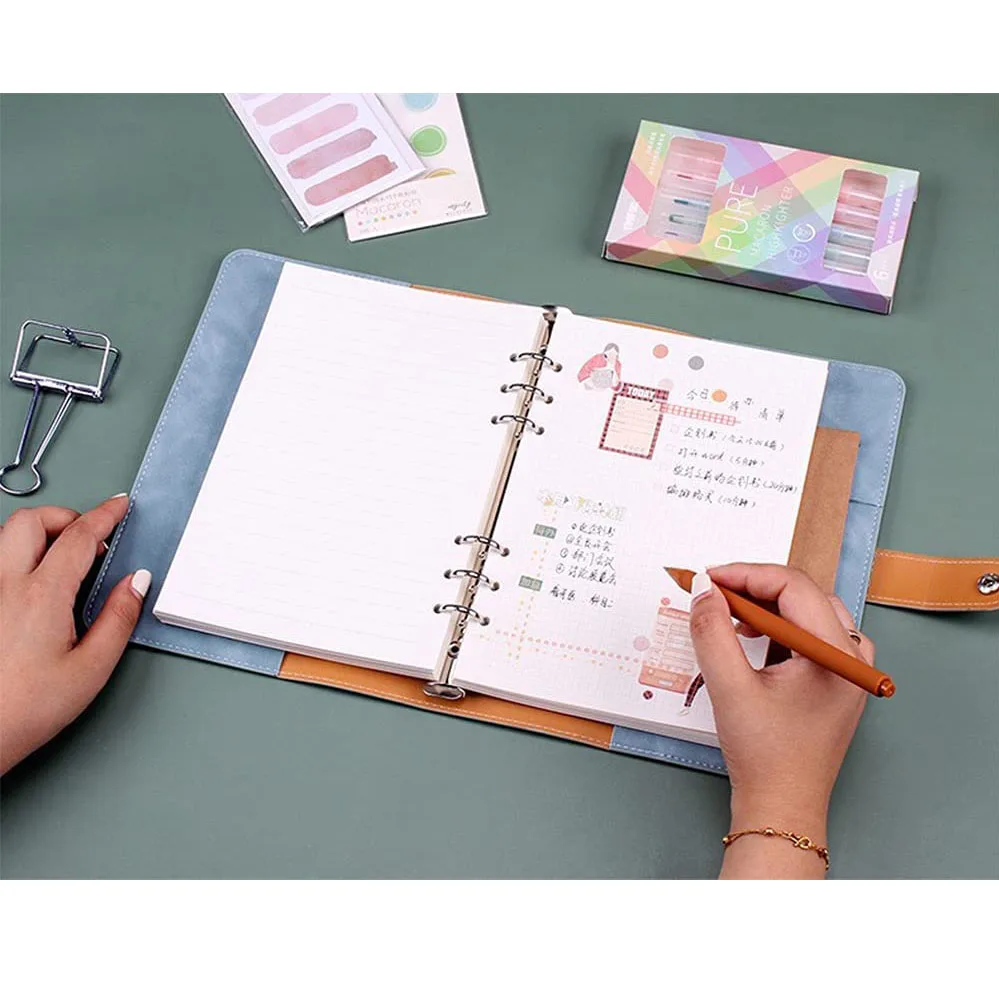 A5 Pu Lederen Bindmiddel Cover, hervulbare 6 Ring Notebook Voor A5 Filler Papier Persoonlijke Planning Bindmiddel Met Magnetische Gesp Sluiting