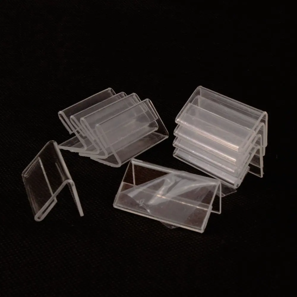 15Pcs/lot Mini Label Racks Clear Price Tag Clip Sign Card Stands Plastic Card Display Holder Poster Racks 2X4Cm